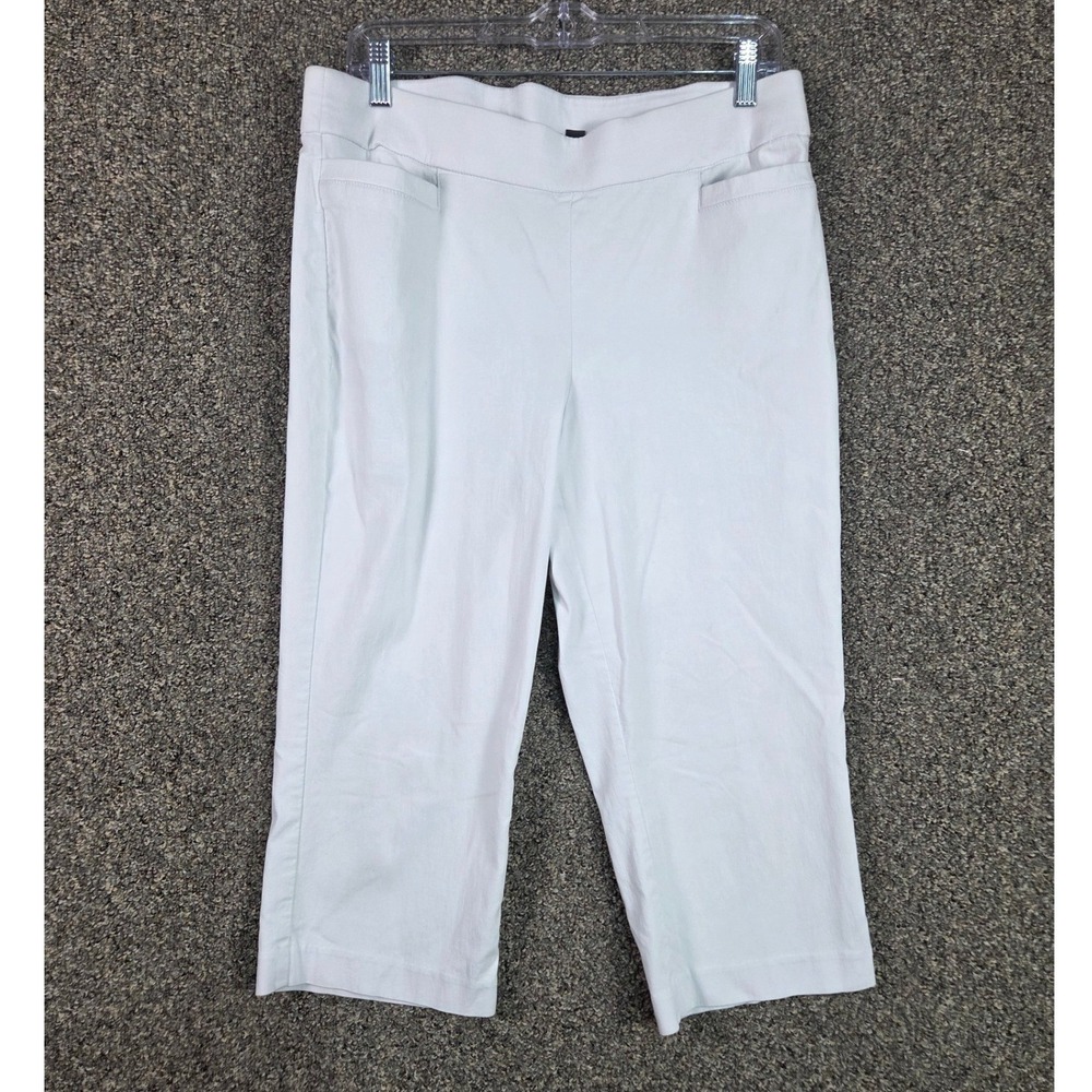 Briggs Capri Pants Womens 12P White Pull On Tummy Control Stretch Crop‎ Trousers
